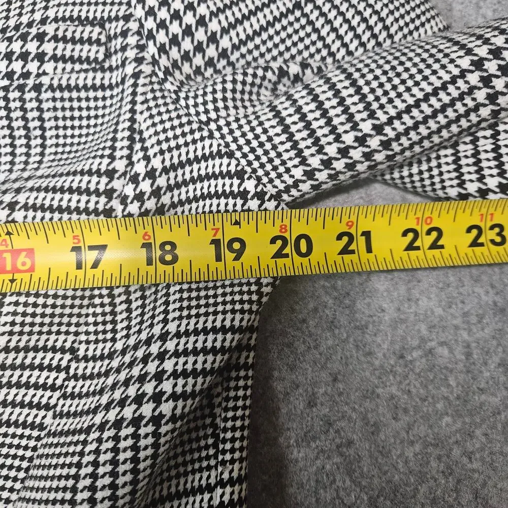 Calvin Klein Longline Glen Plaid Blazer Size 12 Single Vent Equestrian Academia - Picture 5 of 8